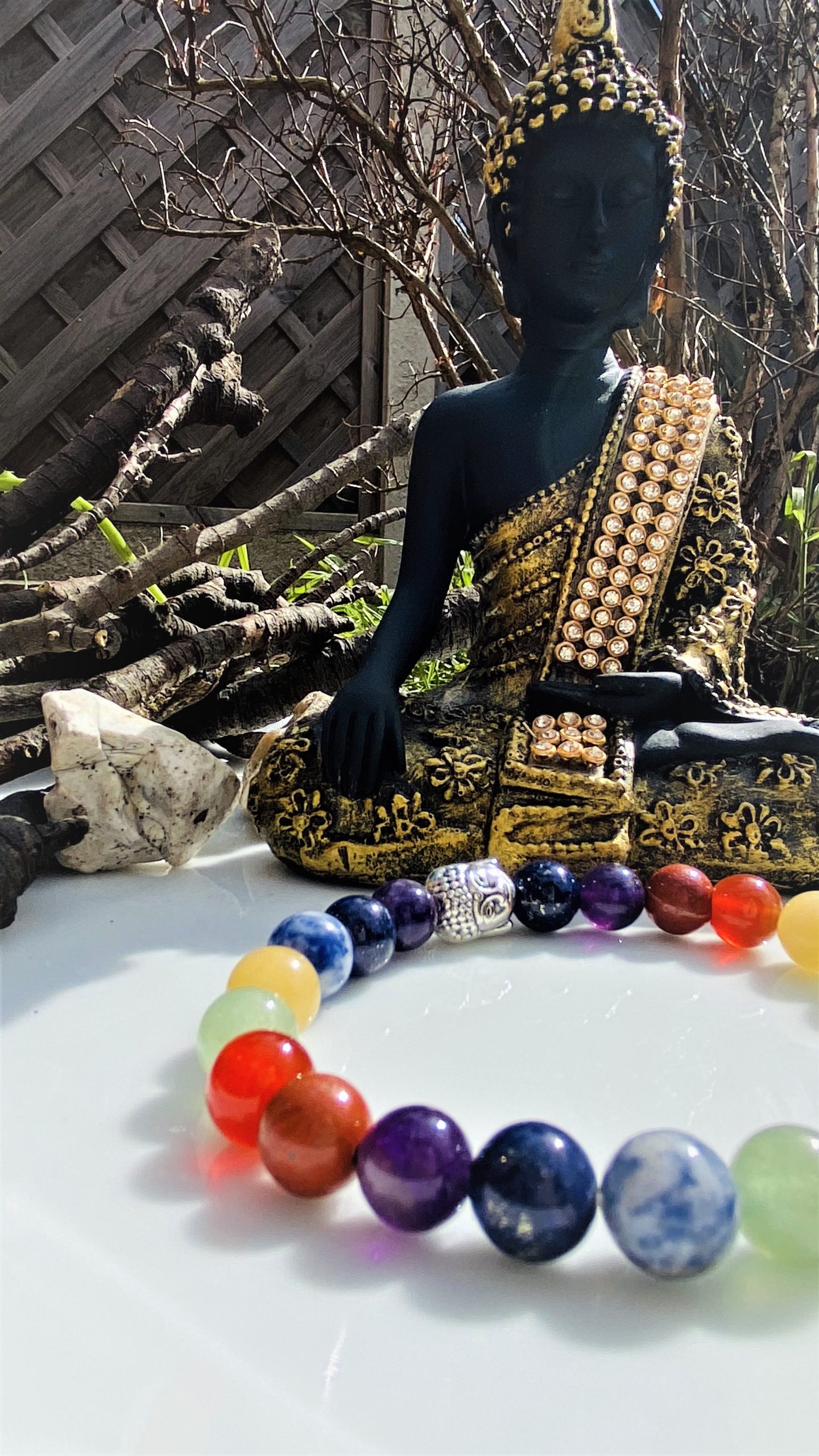 Buy Tigers Eye Chakra Bracelet With Buddha and Elephant Charms Stretchy  Mala Bracelet for Yoga and Meditation Online in India - Etsy