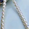 White Pearl Necklace - 925 Sterling Silver gold plated