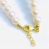 White Pearl Necklace - 925 Sterling Silver gold plated