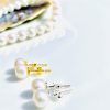 White Pearl Earrings - 925 Sterling Silver gold plated