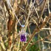 925 Sterling Silver Crown shape Amethyst pendant