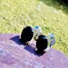 925 sterling silver Black Onyx Stud Earrings