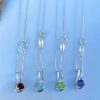 925 Sterling Silver pendant with gem stones in 4 sparkling colours.