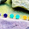 925 Sterling Silver Stud Earrings with Gem Stones in 3 Colours